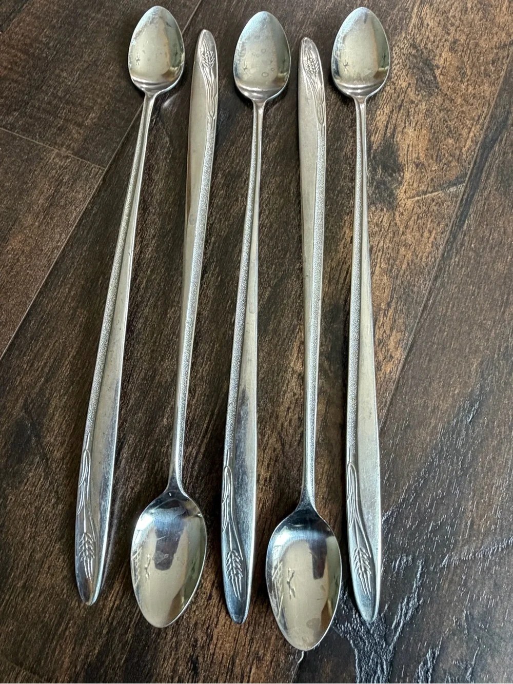 Stainless Steel Long Handle Dessert Spoons - Set of 5